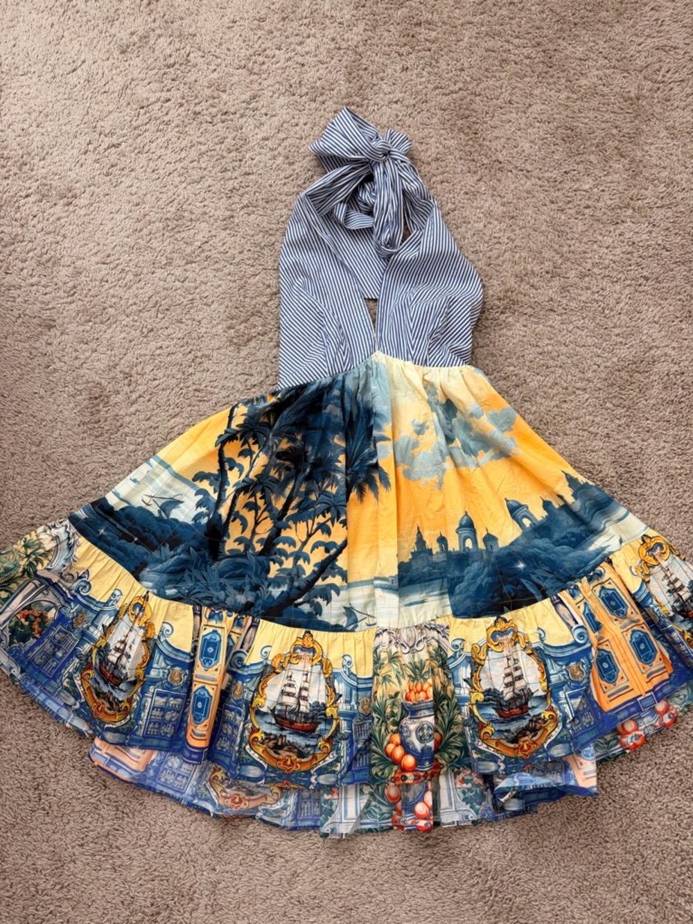 Camilla Ruffle Hem Halter Short Dress Song of Saint Anthony - Picture 5 of 12